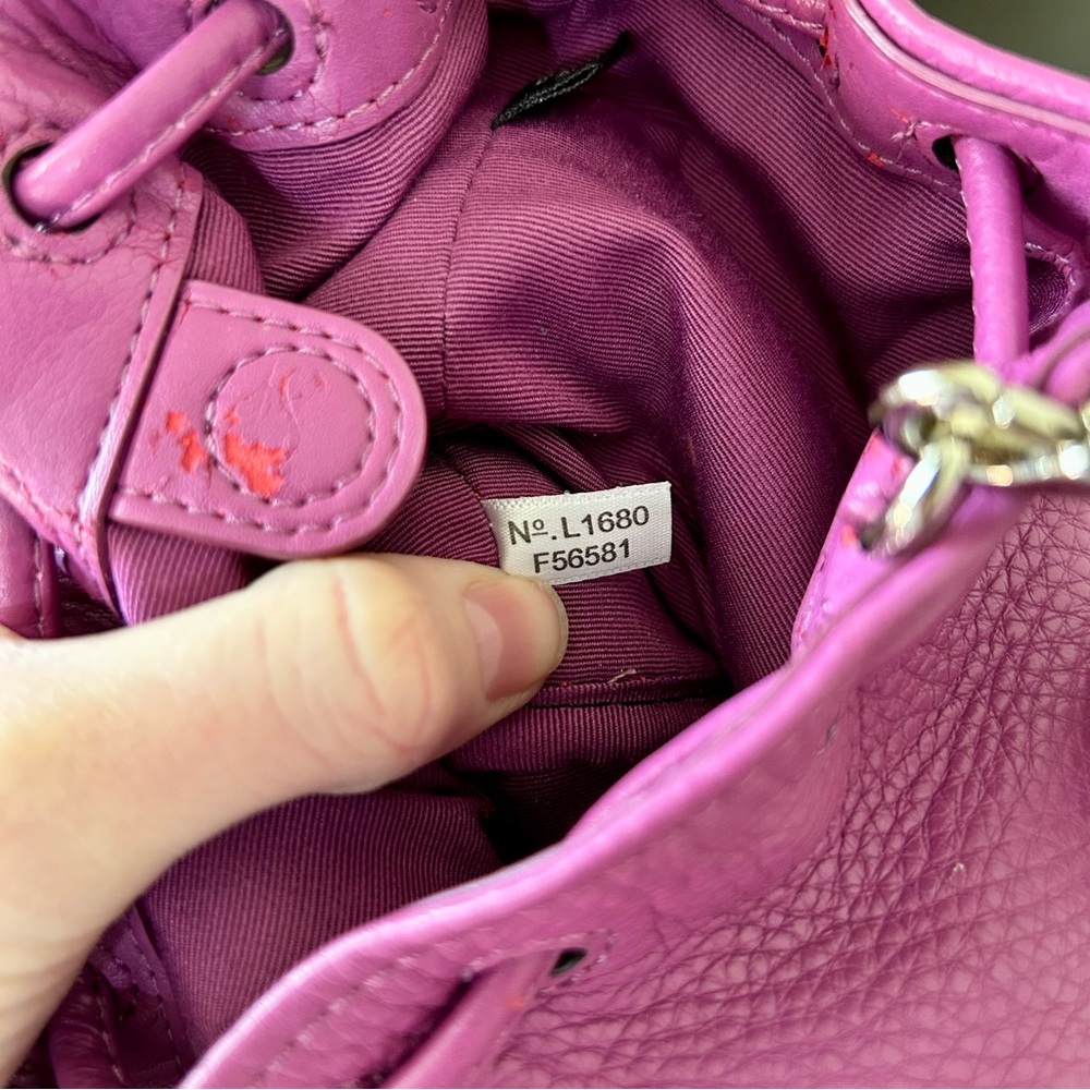 Coach Purple Petal Pebbled Leather Wristlet - Picture 14 of 17